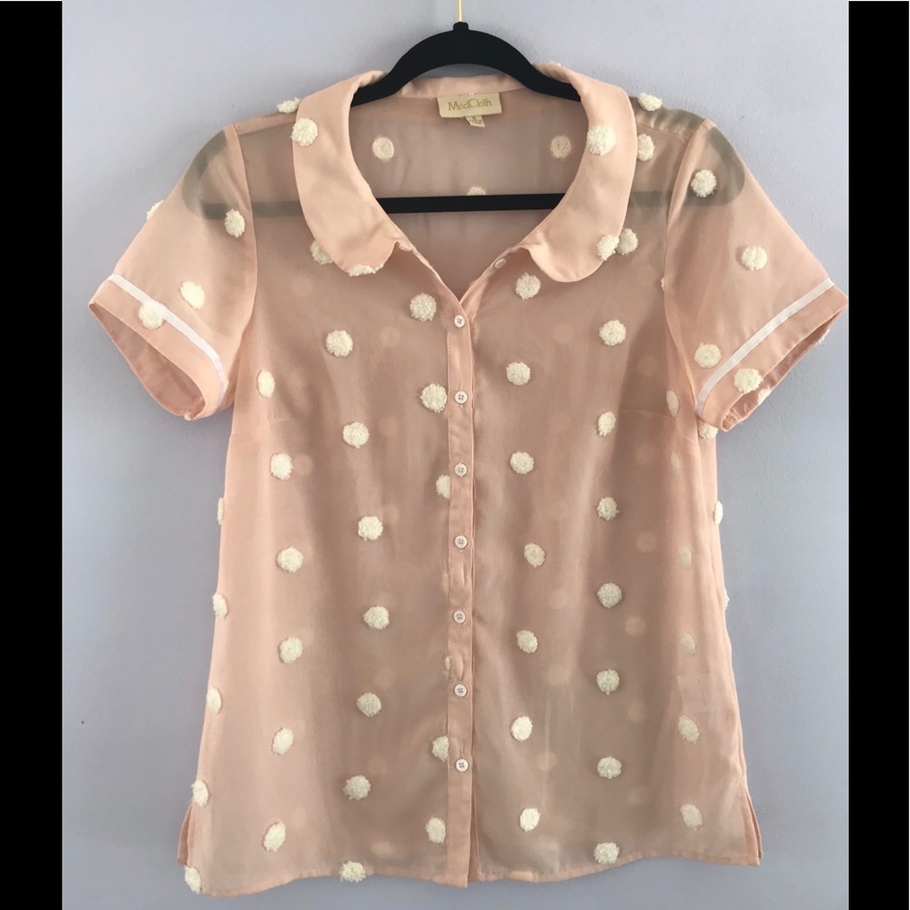💥Sold💥Let’s Do Lovely ModCloth Top in Noir Puff